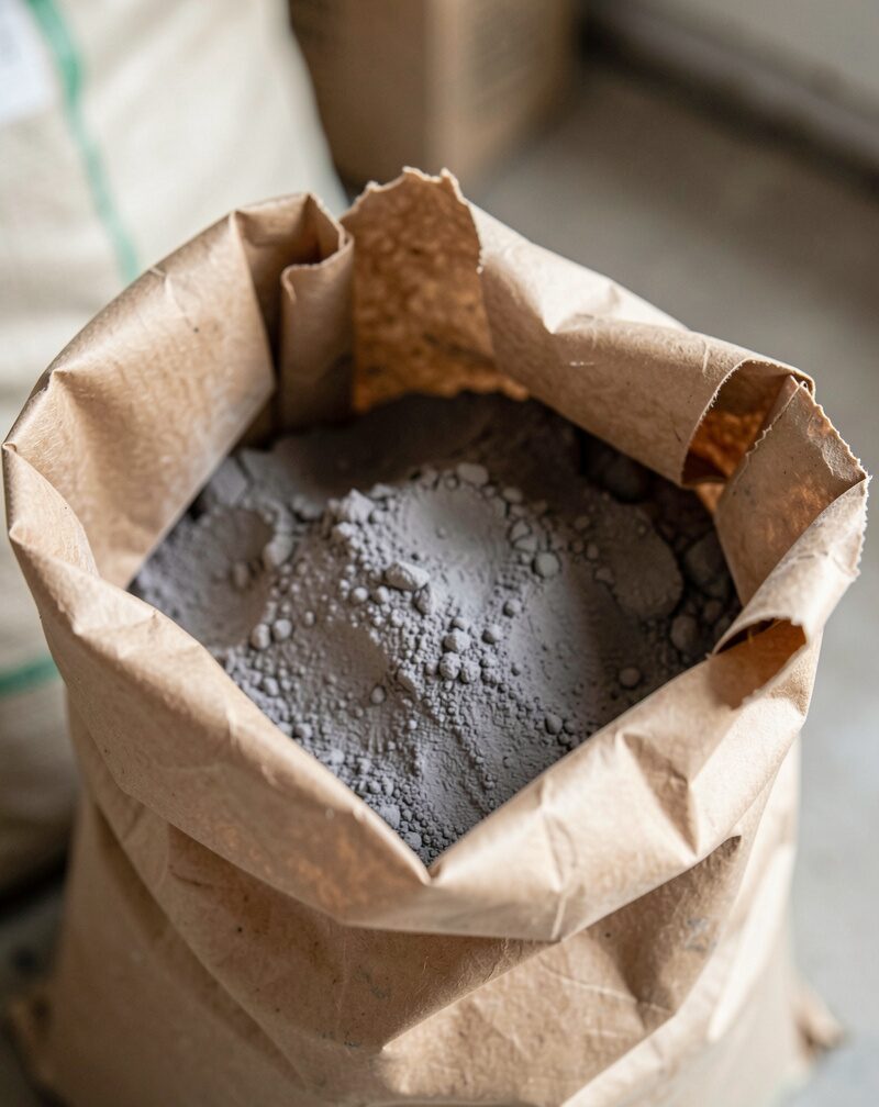 The close view beside it: The bag on the shelf is rarely pure clinker anymore. A note on the blended cements, the standards that name them, the clinker factor and what replaced OPC.
